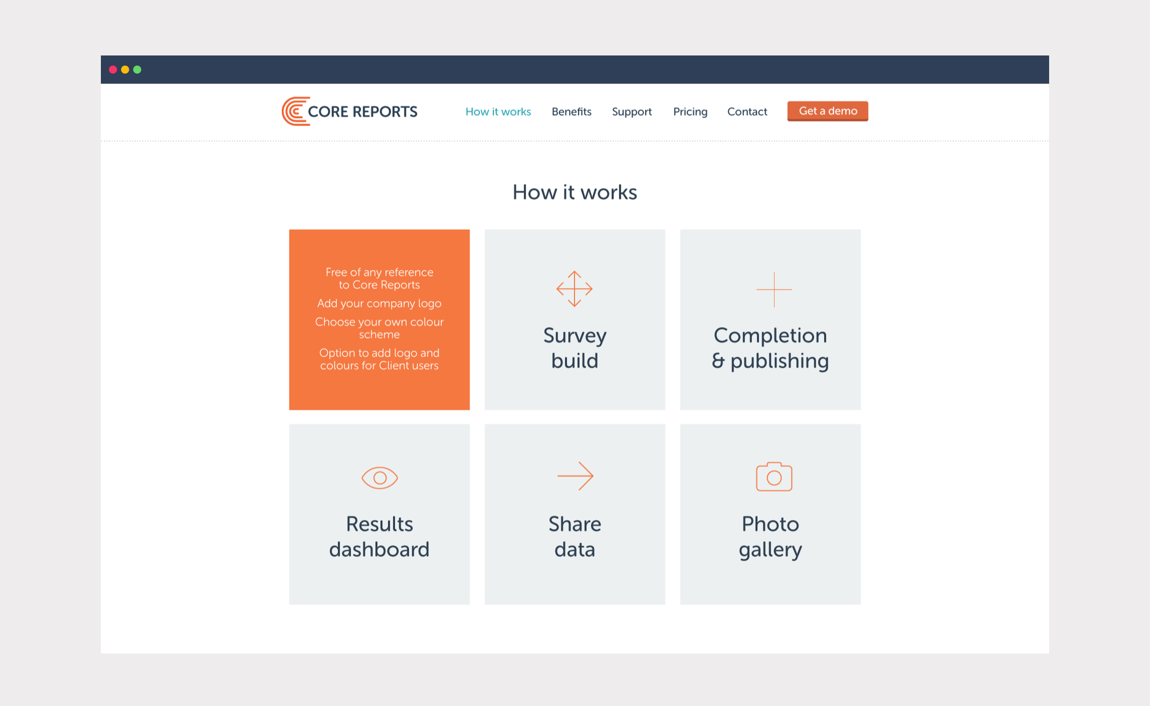 Core Reports – website design