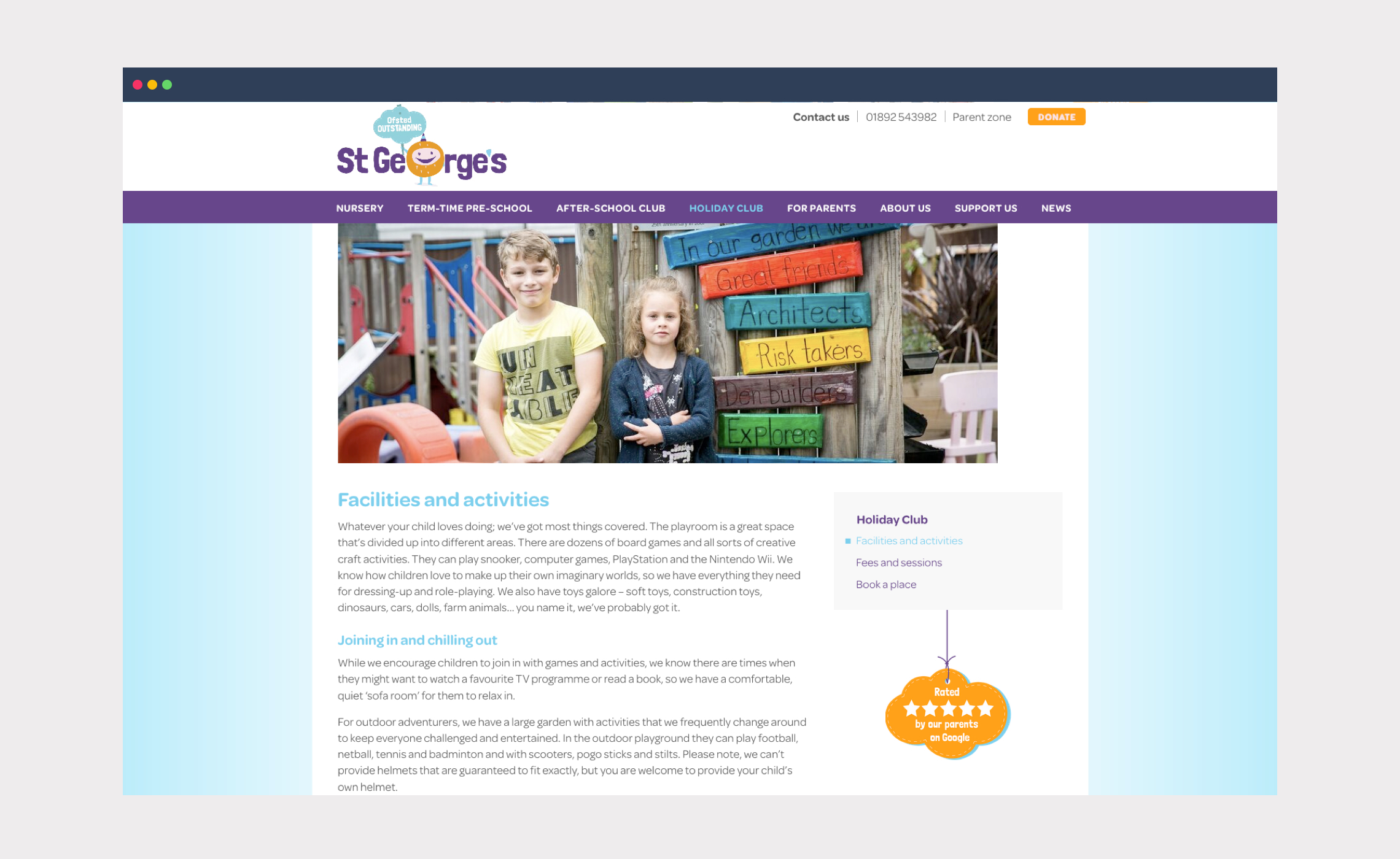 St George's Childcare – website